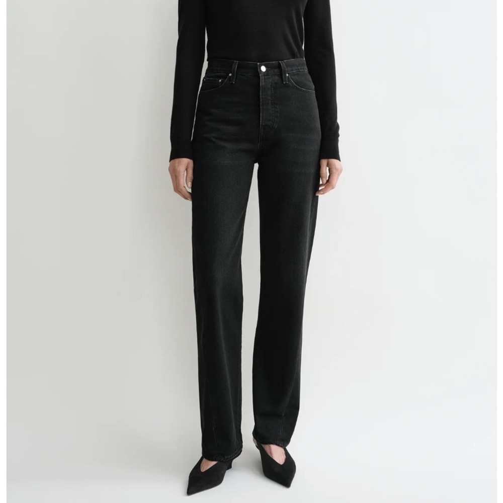 TOTEME Twisted Seam Denim Full Length Jeans Faded Black 31 Organic Italy $420‎